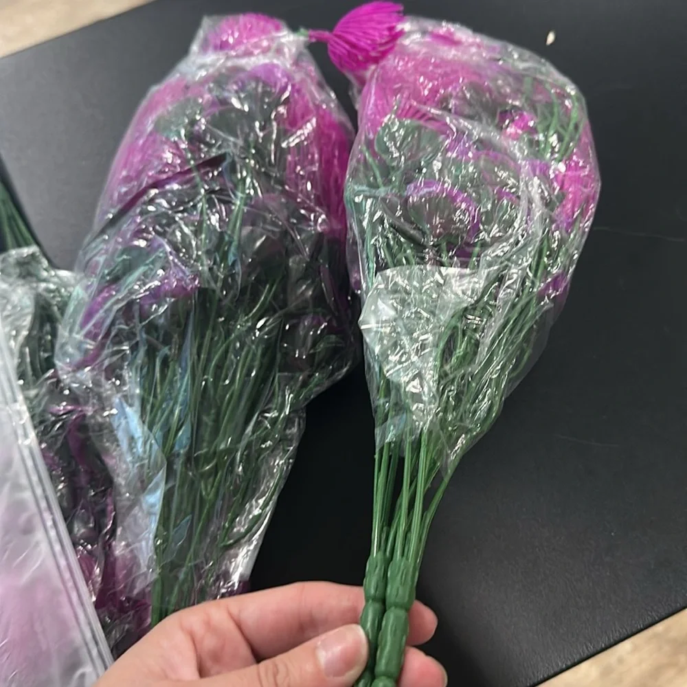 Pink/ purple Artificial Flower Bouquet pack of 8 for DIY